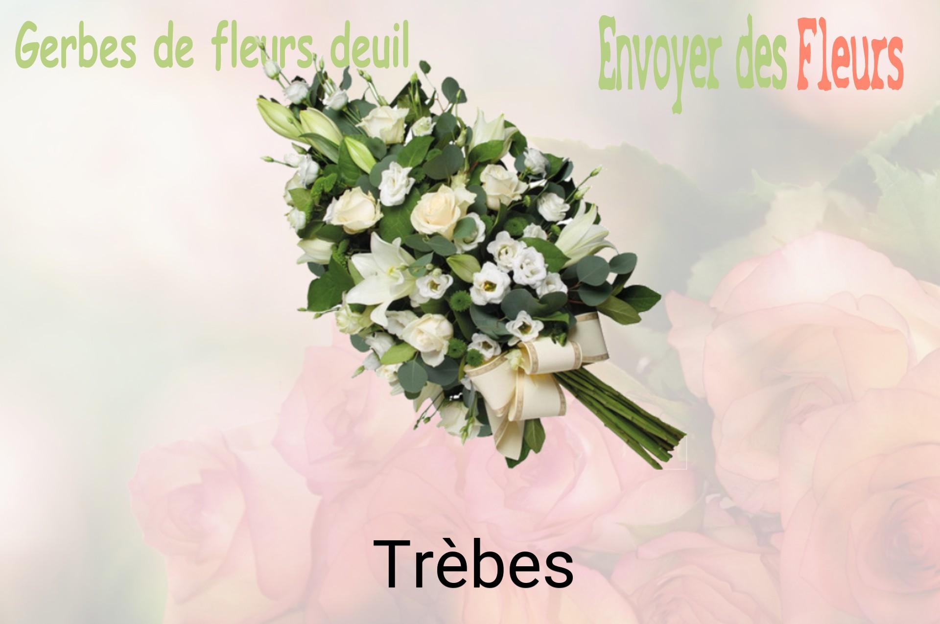 Gerbe de fleurs de deuil livrée à Trèbes